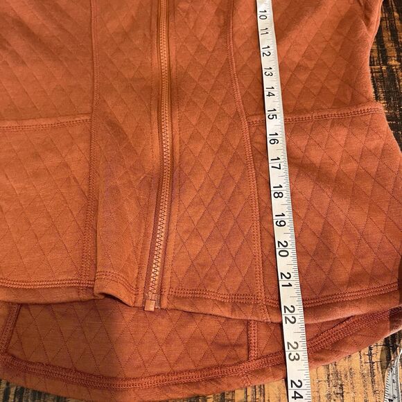 Rank 45 quilted sweatshirt jacket pumpkin rust full zip womens size M 226 - Picture 7 of 7